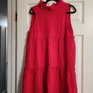 Pomander Place Vibrant Red Textured Dress